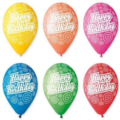PARTY Léggömb 30 cm "Happy Birthday" körkörös PARTY Léggömb 30 cm "Happy Birthday" körkörös