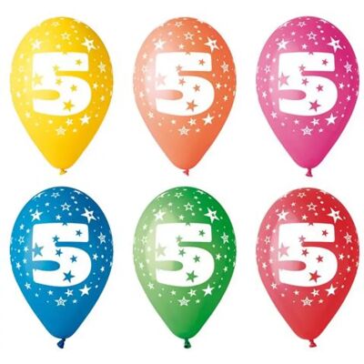 PARTY Léggömb 26 cm számos 5 PARTY Léggömb 26 cm számos 5