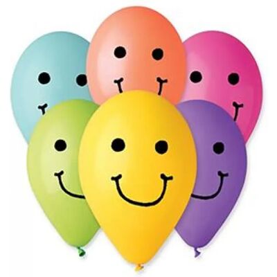 PARTY Léggömb 30 cm smiley vegyes színek PARTY Léggömb 30 cm smiley vegyes színek
