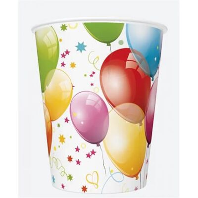 PARTY Pohár papír 25 dl léggömb minta PARTY Pohár papír 25 dl léggömb minta