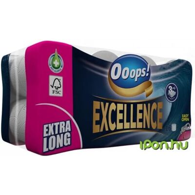 OEM Ooops! Excellence Toalettpapír 3 rétegű 16 tekercses OEM Ooops! Excellence Toalettpapír 3 rétegű 16 tekercses