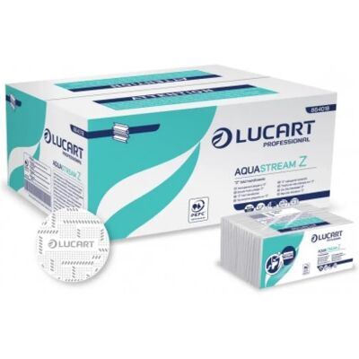 LUCART Kéztörlő Z hajtogatott 2 rétegű Aquastream fehér LUCART Kéztörlő Z hajtogatott 2 rétegű Aquastream fehér