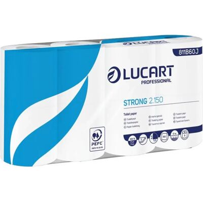 LUCART Strong 2.150 Toalettpapír 2 rétegű kistekercses 8 tekercses fehér LUCART Strong 2.150 Toalettpapír 2 rétegű kistekercses 8 tekercses fehér