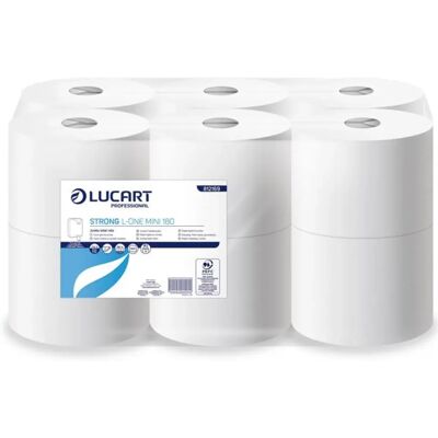 LUCART Strong L-One mini 180 Toalettpapír 2 rétegű 12 tekercses hófehér LUCART Strong L-One mini 180 Toalettpapír 2 rétegű 12 tekercses hófehér