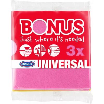 BONUS B163 BONUS Universal Törlőkendő univerzális 3 db BONUS B163 BONUS Universal Törlőkendő univerzális 3 db
