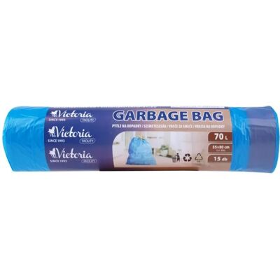 VICTORIA Szemeteszsák zárószalagos 70 l 15 db VICTORIA Szemeteszsák zárószalagos 70 l 15 db