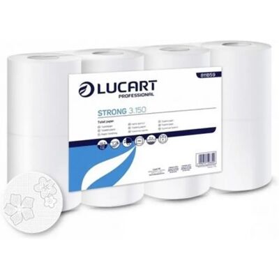 LUCART Strong 3.150 Toalettpapír 3 rétegű kistekercses 8 tekercses fehér LUCART Strong 3.150 Toalettpapír 3 rétegű kistekercses 8 tekercses fehér