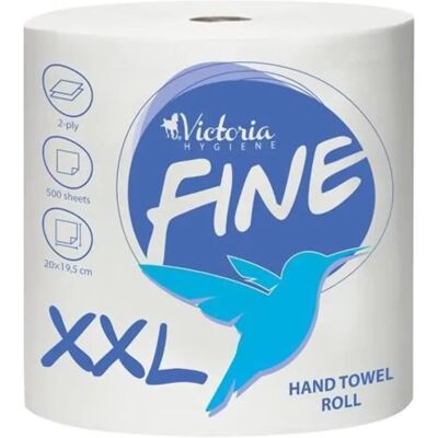 VICTORIA HYGIENE Fine XXL Kéztörlő tekercses 2 rétegű 500 lap VICTORIA HYGIENE Fine XXL Kéztörlő tekercses 2 rétegű 500 lap