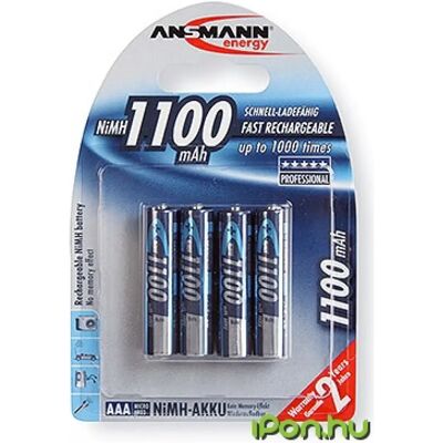 ANSMANN Mikro ceruza akku (AAA) 1100mAh 4db ANSMANN Mikro ceruza akku (AAA) 1100mAh 4db