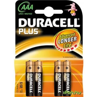 Duracell Plus mikro ceruza elem (AAA) 4db Duracell Plus mikro ceruza elem (AAA) 4db