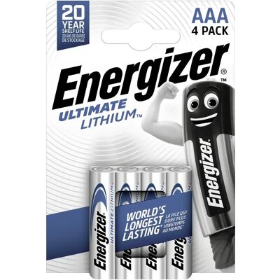 Energizer Ultimate Lithium mikro ceruza elem (AAA) 4db Energizer Ultimate Lithium mikro ceruza elem (AAA) 4db
