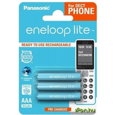 Panasonic Eneloop Lite - Újratölthető AAA elem - 550mAh Panasonic Eneloop Lite - Újratölthető AAA elem - 550mAh
