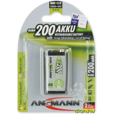 ANSMANN 9V akku (E) 200 mAh 1db ANSMANN 9V akku (E) 200 mAh 1db
