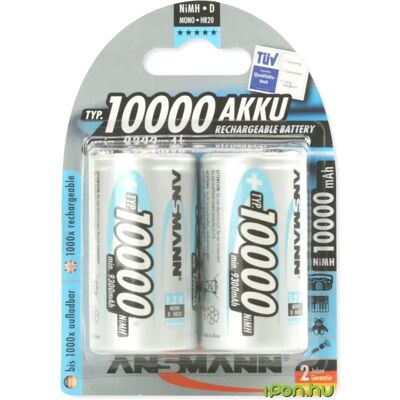 ANSMANN Góliát akku (D) 10000mAh 2db ANSMANN Góliát akku (D) 10000mAh 2db