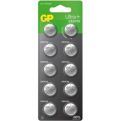 GP Ultra Plus CR2032 lítium gombelem 3V 10db GPCR2032STD904C10 GP Ultra Plus CR2032 lítium gombelem 3V 10db GPCR2032STD904C10