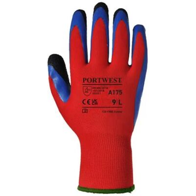 PORTWEST Duo-Flex Védőkesztyű latex M méret piros-kék PORTWEST Duo-Flex Védőkesztyű latex M méret piros-kék