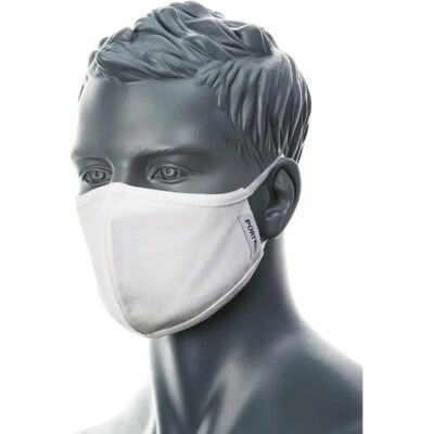 PORTWEST CV22 25 db fehér 2 rétegű antimikrobális mosható pamutmaszk PORTWEST CV22 25 db fehér 2 rétegű antimikrobális mosható pamutmaszk