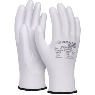 DONAU Safety Szerelőkesztyű PU 10/XL méret fehér 12db DONAU Safety Szerelőkesztyű PU 10/XL méret fehér 12db