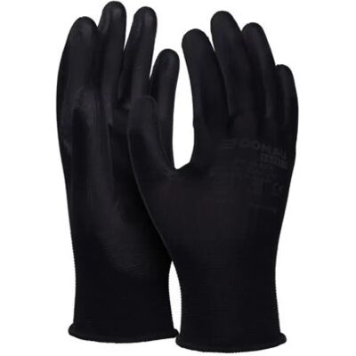 DONAU Safety Szerelőkesztyű PU 9/L méret fekete 12db DONAU Safety Szerelőkesztyű PU 9/L méret fekete 12db