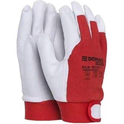 DONAU Safety Védőkesztyű kecskebőr 8/M méret fehér-piros DONAU Safety Védőkesztyű kecskebőr 8/M méret fehér-piros