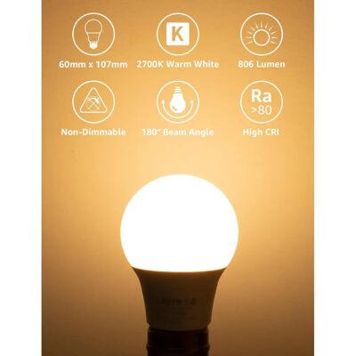 LEPRO LED izzó E27 A60 8.5W 2700K meleg fehér 3 db 100089-WW-EU-3 LEPRO LED izzó E27 A60 8.5W 2700K meleg fehér 3 db 100089-WW-EU-3