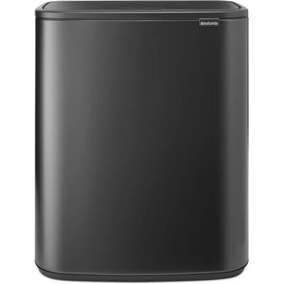 BRABANTIA Bo Touch Bin nyomófedeles hulladékgyűjtő XXL padlón álló műanyag tartály 60L - M méret acél magabiztos szürke - 233623 BRABANTIA Bo Touch Bin nyomófedeles hulladékgyűjtő XXL padlón álló műanyag tartály 60L - M méret acél magabiztos szürke - 233623