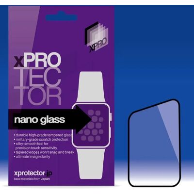 XPRO Nano Glass kijelzővédő fekete kerettel Apple Watch 44mm készülékhez XPRO Nano Glass kijelzővédő fekete kerettel Apple Watch 44mm készülékhez