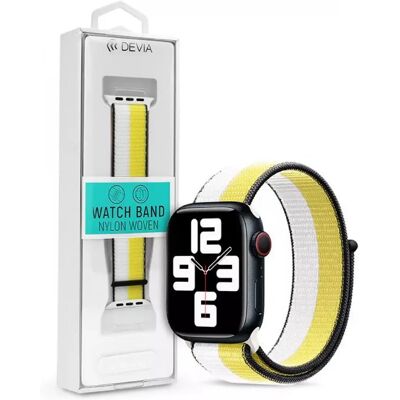 DEVIA Watch 38/40/41mm szövet sport szíj fehér/sárga DEVIA Watch 38/40/41mm szövet sport szíj fehér/sárga