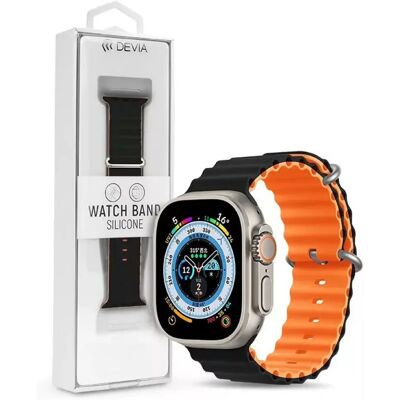 DEVIA Watch 38/40/41mm Deluxe Series Sport6 szilikon sport szíj fekete-narancs DEVIA Watch 38/40/41mm Deluxe Series Sport6 szilikon sport szíj fekete-narancs