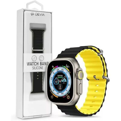 DEVIA Watch 38/40/41mm Deluxe Series Sport6 szilikon sport szíj fekete-sárga DEVIA Watch 38/40/41mm Deluxe Series Sport6 szilikon sport szíj fekete-sárga