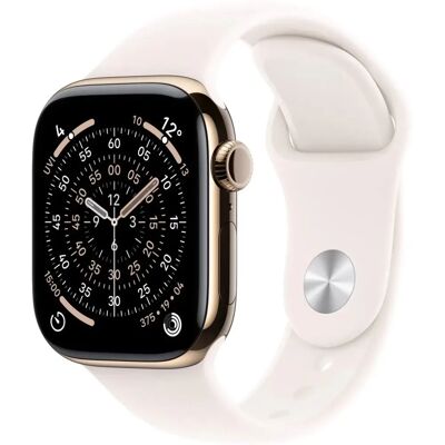 Apple Watch Series 11 GPS + Cellular 42mm arany titán tok lágy rózsaszín sportszíj S/M Apple Watch Series 11 GPS + Cellular 42mm arany titán tok lágy rózsaszín sportszíj S/M