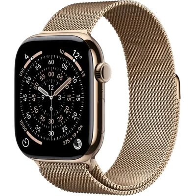 Apple Watch Series 11 GPS + Cellular 42mm arany titán tok arany milánói szíj Apple Watch Series 11 GPS + Cellular 42mm arany titán tok arany milánói szíj