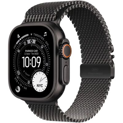 Apple Watch Ultra 3 GPS + Cellular 49mm fekete titán tok fekete titán milánói szíj M Apple Watch Ultra 3 GPS + Cellular 49mm fekete titán tok fekete titán milánói szíj M