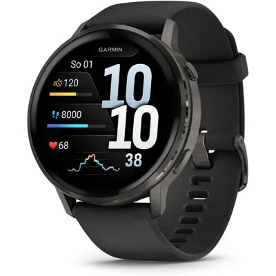 Garmin Venu 4 45mm sötétszürke fekete szilikon szíjjal (ED) Garmin Venu 4 45mm sötétszürke fekete szilikon szíjjal (ED)