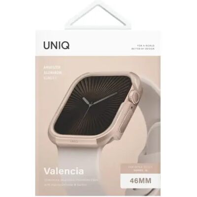 UNIQ Valencia Apple Watch 11/Watch 10 46mm műanyag tok, arany SP113007 UNIQ Valencia Apple Watch 11/Watch 10 46mm műanyag tok, arany SP113007