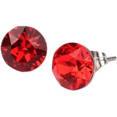 ART CRYSTELLA Fülbevaló SWAROVSKI kristállyal light siam piros színű 8mm ART CRYSTELLA Fülbevaló SWAROVSKI kristállyal light siam piros színű 8mm