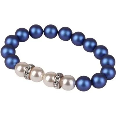 ART CRYSTELLA Karkötő sötétkék-fehér SWAROVSKI gyöngyből fehér rondella kristállyal 10mm ART CRYSTELLA Karkötő sötétkék-fehér SWAROVSKI gyöngyből fehér rondella kristállyal 10mm