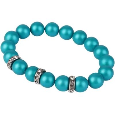 ART CRYSTELLA Karkötő türkiz SWAROVSKI gyöngyből fehér rondella kristállyal 10mm ART CRYSTELLA Karkötő türkiz SWAROVSKI gyöngyből fehér rondella kristállyal 10mm