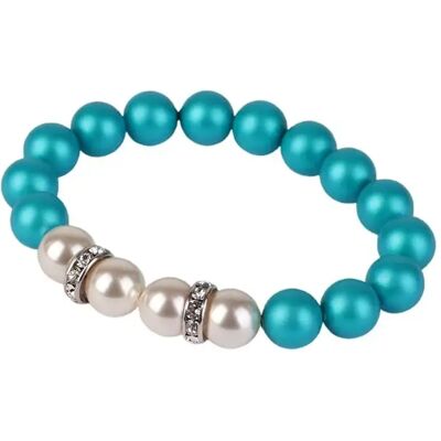 ART CRYSTELLA Karkötő türkiz-fehér SWAROVSKI gyöngyből fehér rondella kristállyal 10mm ART CRYSTELLA Karkötő türkiz-fehér SWAROVSKI gyöngyből fehér rondella kristállyal 10mm