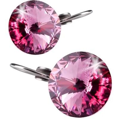 ART CRYSTELLA Fülbevaló francia kapcsos rózsaszín Swarovski kristállyal 12mm ART CRYSTELLA Fülbevaló francia kapcsos rózsaszín Swarovski kristállyal 12mm