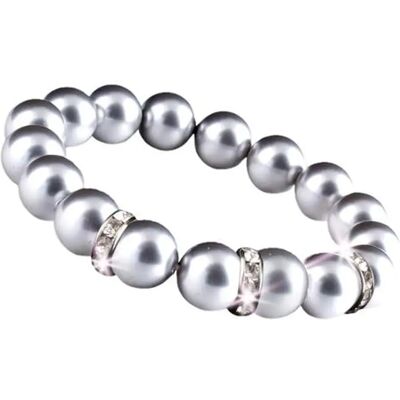 ART CRYSTELLA Karkötő ezüst színű SWAROVSKI gyöngyből fehér kristállyal 10mm M RSWK0054 ART CRYSTELLA Karkötő ezüst színű SWAROVSKI gyöngyből fehér kristállyal 10mm M RSWK0054