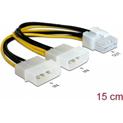DELOCK PCI Express Molex Átalakító Fekete 15cm 82397 DELOCK PCI Express Molex Átalakító Fekete 15cm 82397