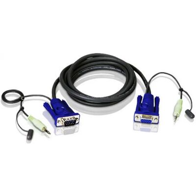 Aten VGA / Audio Kábel - 1,8m - Fekete - VGA / Audio Aten VGA / Audio Kábel - 1,8m - Fekete - VGA / Audio