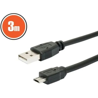 DELIGHT USB Micro USB Átalakító Fekete 3m 20327 DELIGHT USB Micro USB Átalakító Fekete 3m 20327