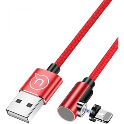 Usams SJ444USB02 Mágneses Lightning-kábel - 1m, Piros - Töltőkábel Usams SJ444USB02 Mágneses Lightning-kábel - 1m, Piros - Töltőkábel