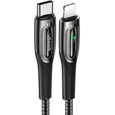 USAMS USB 2.0 Type C Lightning Töltő/adat Fekete 1m SJ518USB01 USAMS USB 2.0 Type C Lightning Töltő/adat Fekete 1m SJ518USB01