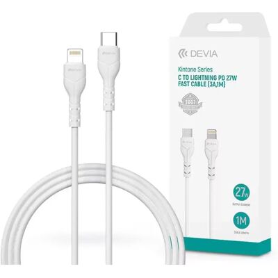 DEVIA USB 2.0 Type C Lightning Töltő/adat Fehér 1m ST394584 DEVIA USB 2.0 Type C Lightning Töltő/adat Fehér 1m ST394584