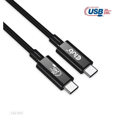 Club 3D USB 4.0 Type C Összekötő Fekete 2m CAC-1575 Club 3D USB 4.0 Type C Összekötő Fekete 2m CAC-1575