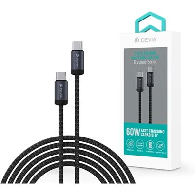 DEVIA USB 2.0 Type C Összekötő Fekete 1m ST107885 DEVIA USB 2.0 Type C Összekötő Fekete 1m ST107885