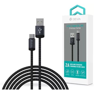 DEVIA USB 2.0 Type C Átalakító Fekete 2m ST108028 DEVIA USB 2.0 Type C Átalakító Fekete 2m ST108028